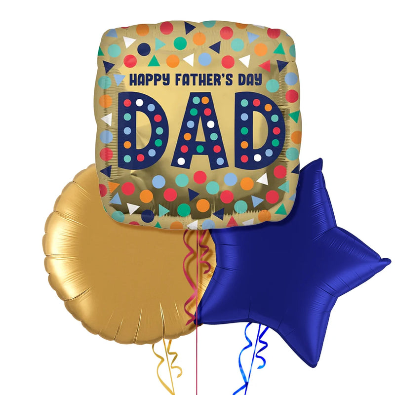 Happy Father's Day Golden Balloon Bouquet