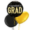 Happy Graduation Gold and Black Classy Balloon Bouquet