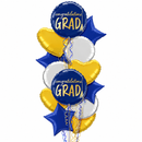 Happy Graduation Royal Blue and Gold Classy Balloon Bouquet