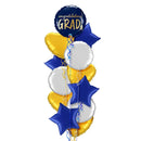 Happy Graduation Royal Blue and Gold Classy Balloon Bouquet