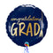 Happy Graduation Royal Blue and Gold Classy Balloon Bouquet