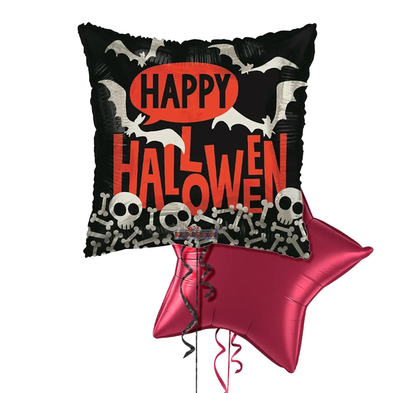 Happy Halloween Black and Red Balloon Bouquet