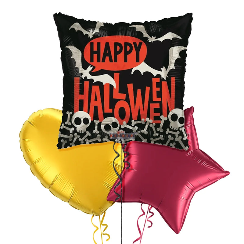Happy Halloween Black and Red Balloon Bouquet