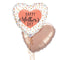 Happy Mothers Day Rose Gold Heart Balloon Bouquet