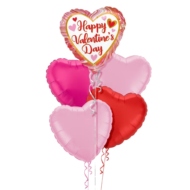 Happy Valentine's Day Marbled Balloon Bouquet