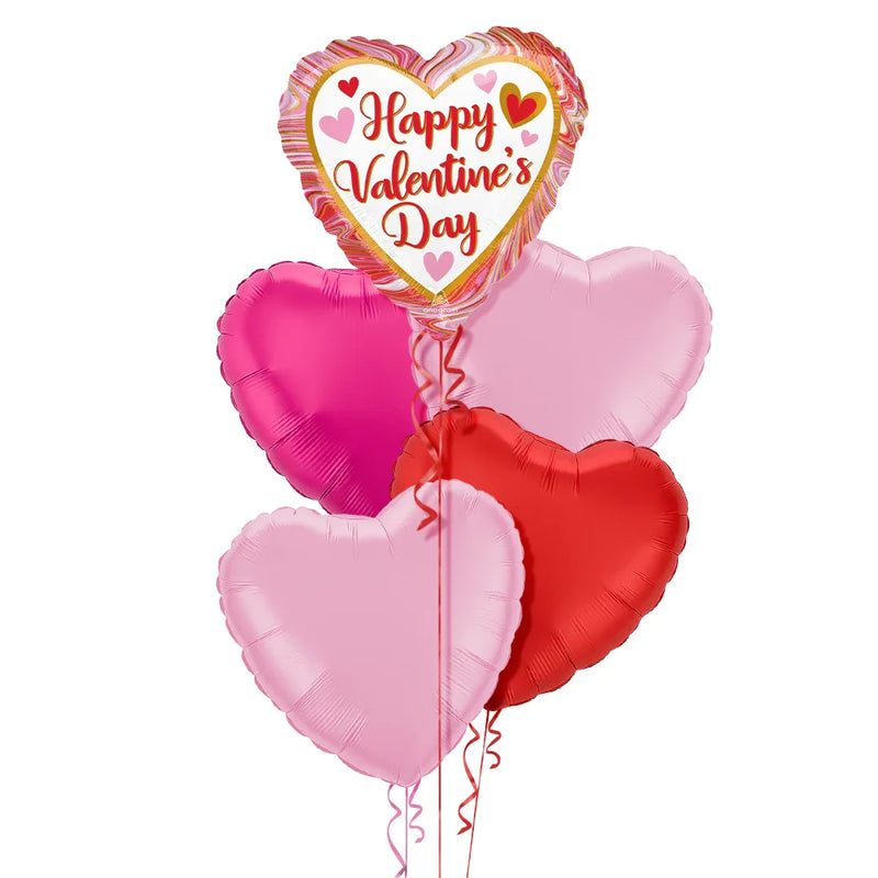 Happy Valentine's Day Marbled Balloon Bouquet