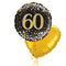 Happy 60th Birthday Black and Gold Balloon Bouquet