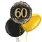 Happy 60th Birthday Black and Gold Balloon Bouquet