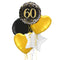 Happy 60th Birthday Black and Gold Balloon Bouquet