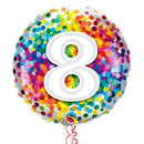 Happy 8th Birthday Confetti Balloon Bouquet