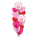 Happy Birthday 5th Pink Foil Balloon Bouquet