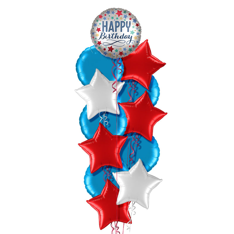 Happy Birthday Sparkling Stars Balloon Bouquet