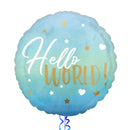 Hello World Blue Gradient Balloon Bouquet