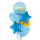 Hello World Blue Gradient Balloon Bouquet