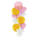Hello World Pink Gradient Balloon Bouquet