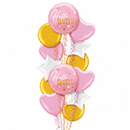 Hello World Pink Gradient Balloon Bouquet