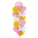 Hello World Pink Gradient Balloon Bouquet