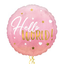 Hello World Pink Gradient Balloon Bouquet