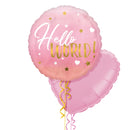 Hello World Pink Gradient Balloon Bouquet