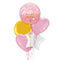 Hello World Pink Gradient Balloon Bouquet