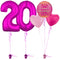 Hot Pink 20th Birthday Balloon Bouquet Set