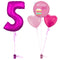 Hot Pink 5th Birthday Balloon Bouquet Set