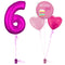 Hot Pink 6th Birthday Balloon Bouquet Set