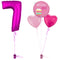 Hot Pink 7th Birthday Balloon Bouquet Set