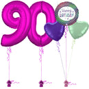 Hot Pink 90th Birthday Balloon Bouquet Set