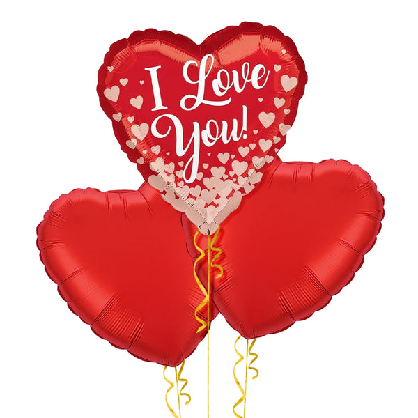 I Love You Confetti Hearts Balloon Bouquet