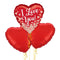 I Love You Confetti Hearts Balloon Bouquet