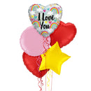 I Love You Rainbow Themed Balloon Bouquet