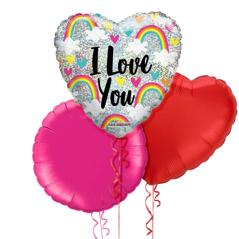 I Love You Rainbow Themed Balloon Bouquet
