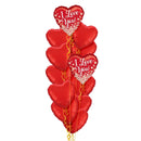 I Love You Confetti Hearts Balloon Bouquet