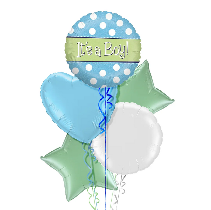 It's a Boy Dots Balloon Bouquet