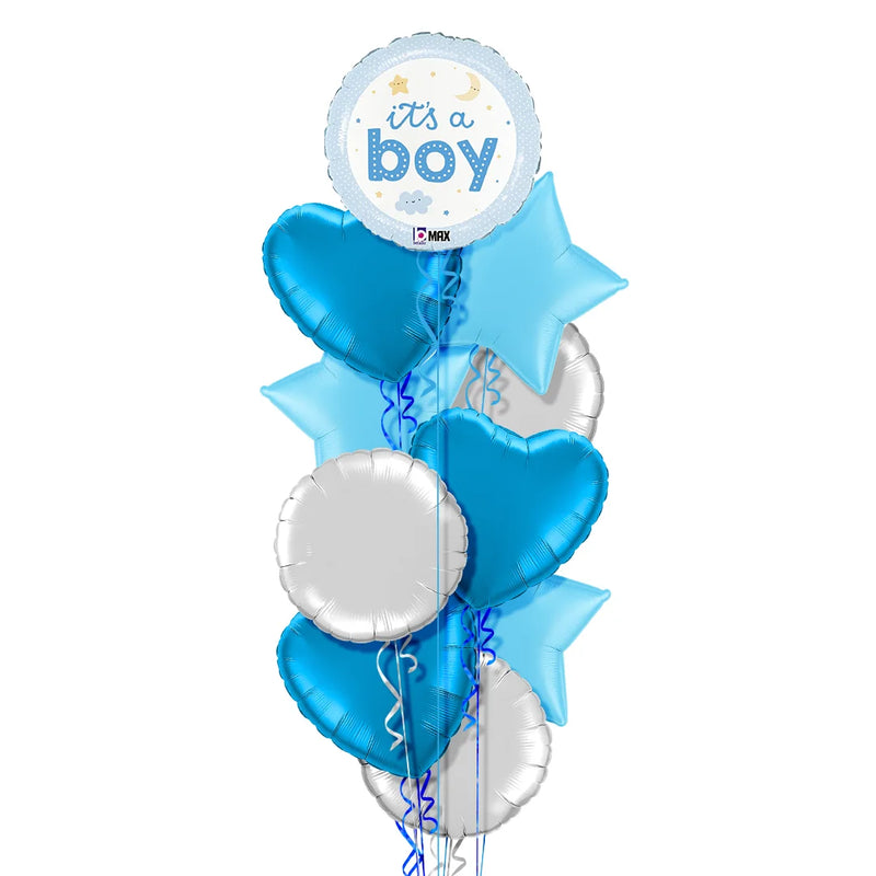 It's a Boy Stars and Moon Balloon Bouquet