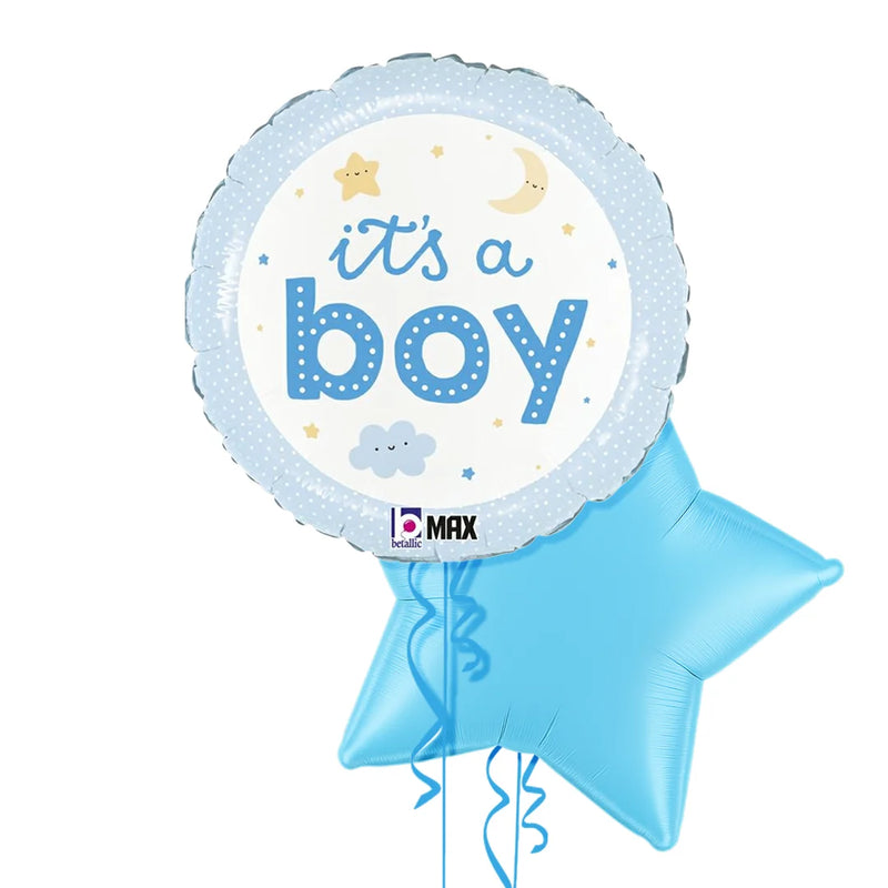 It's a Boy Stars and Moon Balloon Bouquet
