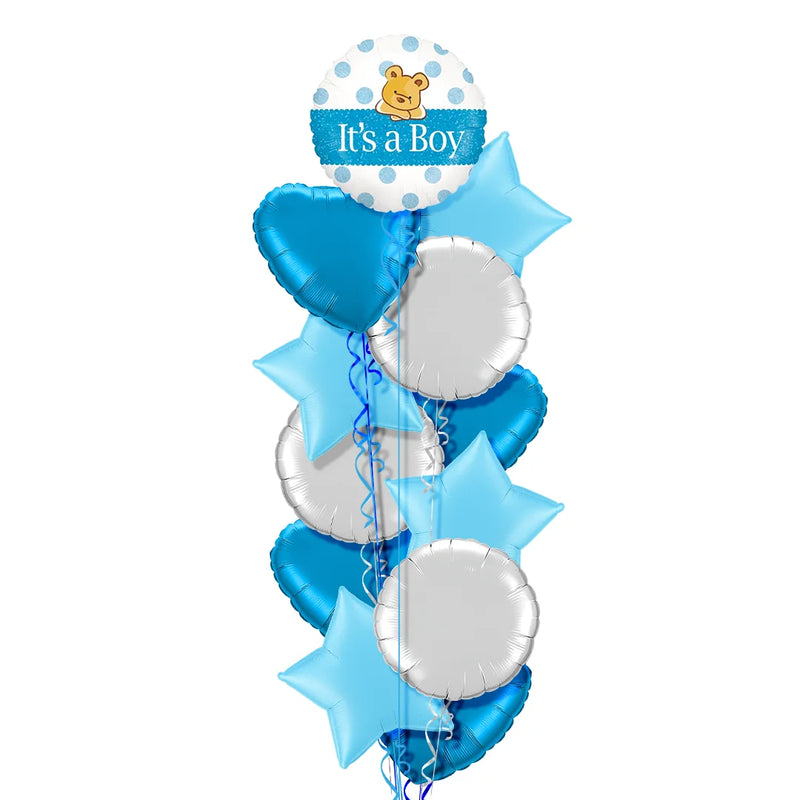 It's a Boy Teddy Bear Balloon Bouquet