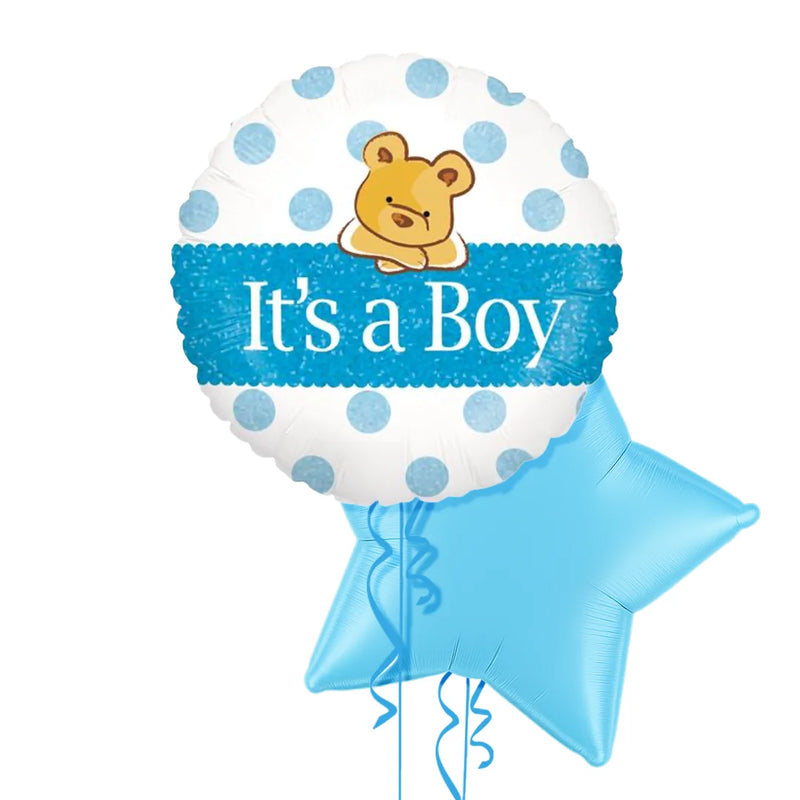 It's a Boy Teddy Bear Balloon Bouquet