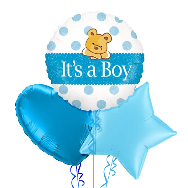 It's a Boy Teddy Bear Balloon Bouquet