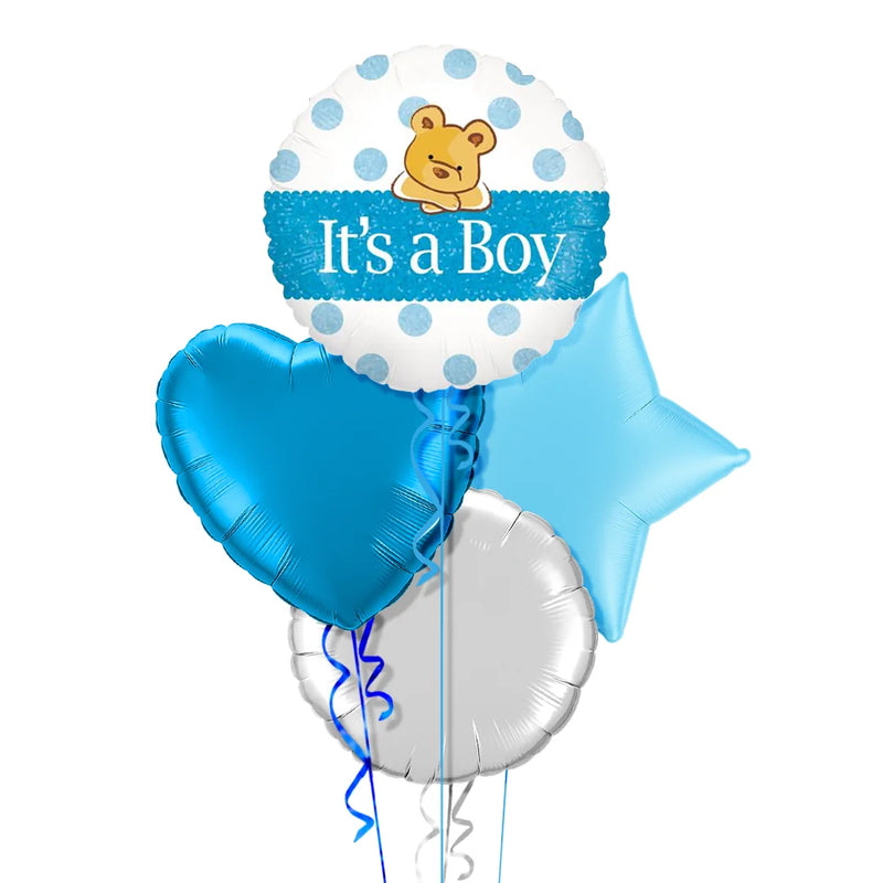 It's a Boy Teddy Bear Balloon Bouquet