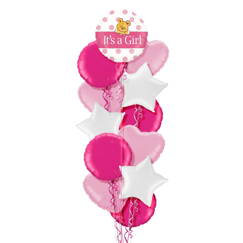 It's a Girl Cute Teddy Balloon Bouquet