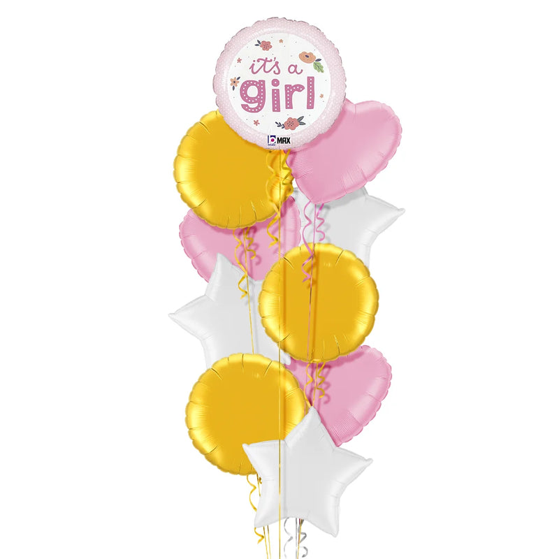 It's a Girl Flowers Balloon Bouquet