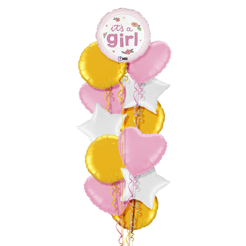 It's a Girl Flowers Balloon Bouquet
