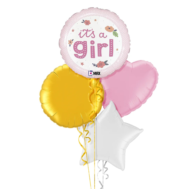 It's a Girl Flowers Balloon Bouquet