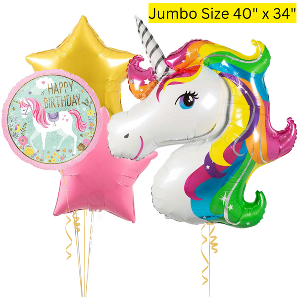 Colourful Unicorn Set Birthday Balloon Bouquet