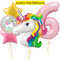 Colourful Unicorn Set Birthday Balloon Bouquet (One Number)