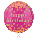Pink and Gold Polka Dots Happy Birthday Balloon Bouquet