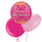 Pink and Gold Polka Dots Happy Birthday Balloon Bouquet