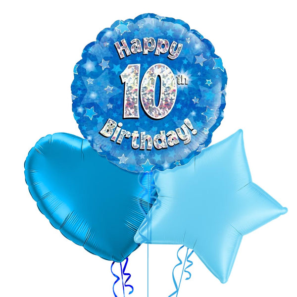 10th Birthday Blue Balloon Bouquet
